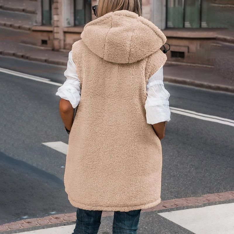 💝Great Gift! Women's Reversible Vest Sleeveless Faux Wool Jacket