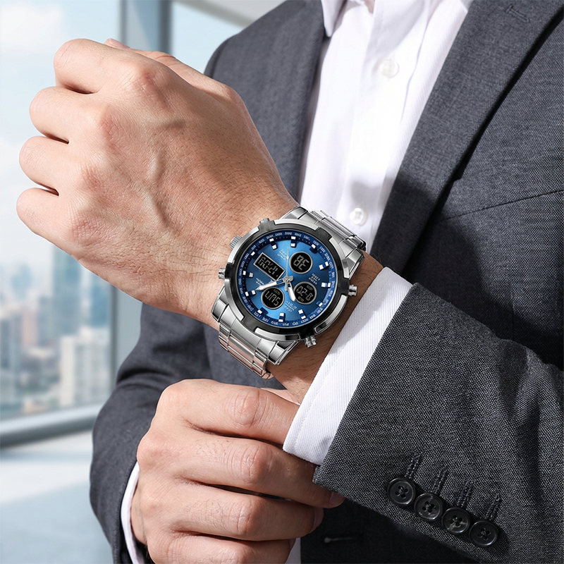 ⌚ Men‘s Military Watch – Analog-Digital Display, Waterproof & Shock-Resistant