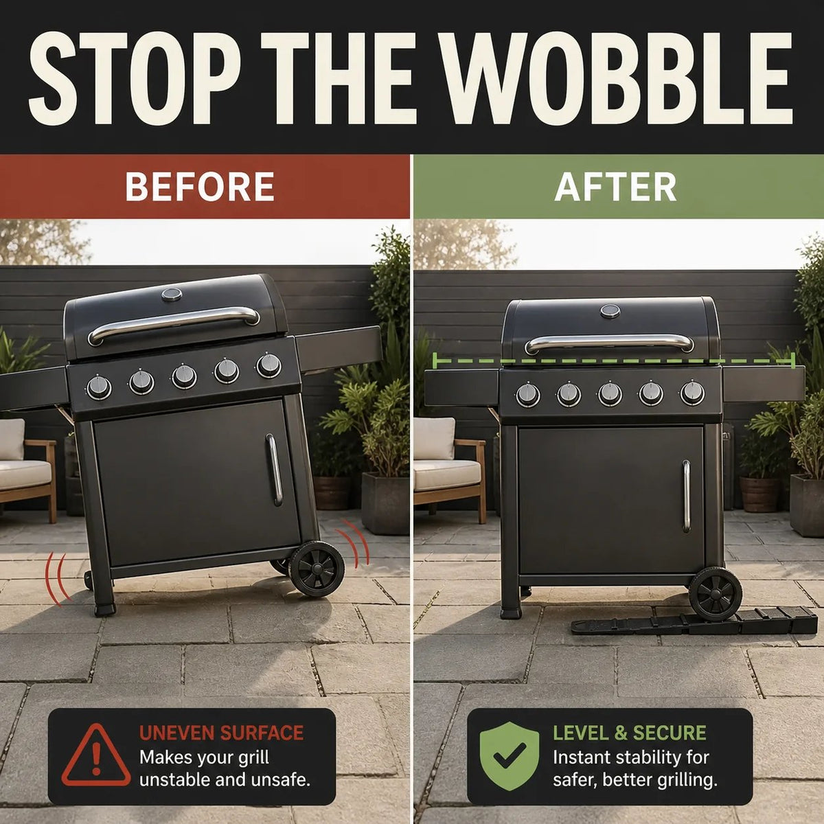 🎉Stop the Wobble—Level Any Grill in Seconds, Tool-Free