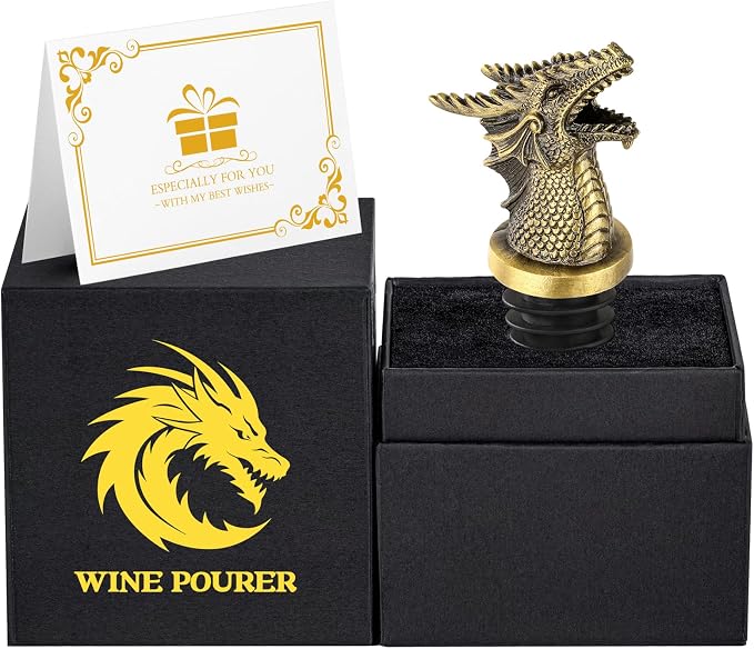 Dragon Head Wine Pourer & Bottle Stopper Set