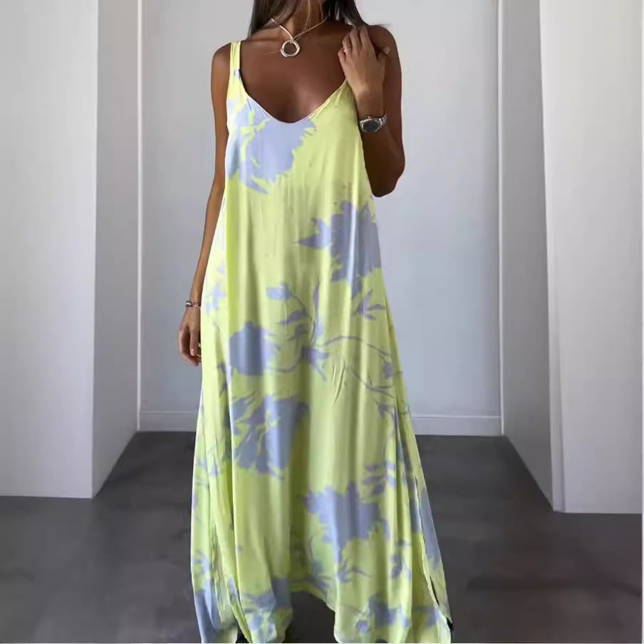 Cotton floral women's sleeveless dress