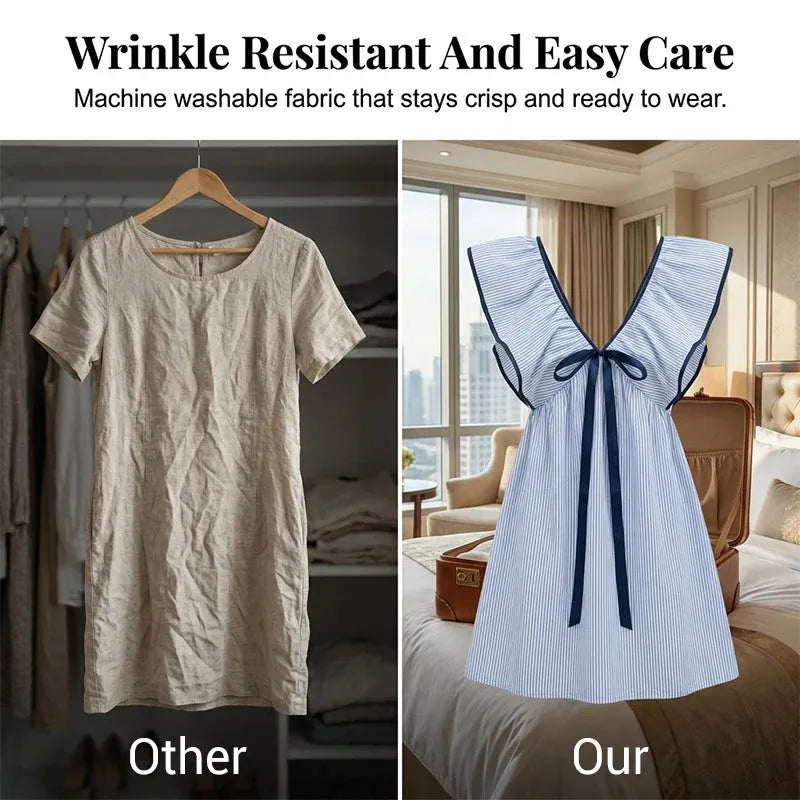 💥Women's V Neck Babydoll Mini Dress