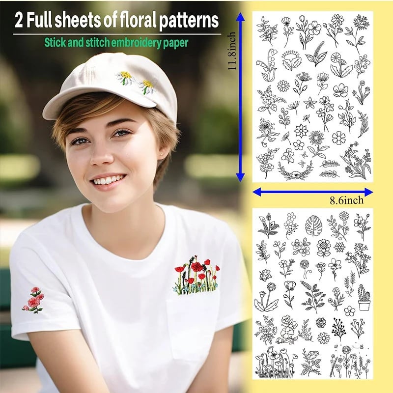 Water Soluble Flower Patterns for Embroidery🎁