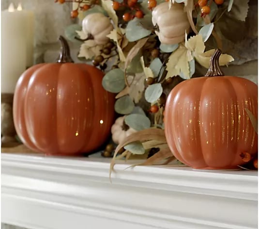 🔥 Illuminated Starry Night Glass Pumpkins by Valerie