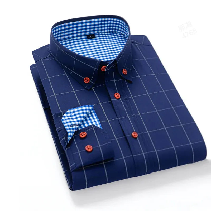👔  NOW! ⏰ Men's Modern Fit Windowpane Shirt – Tailored cut, breathable cotton & classic check – perfect for office, smart casual or summer events ✨