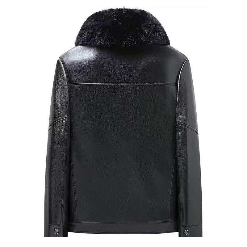 🔥Hot Sale🔥Men's Winter Leather Jacket with Plush Lining