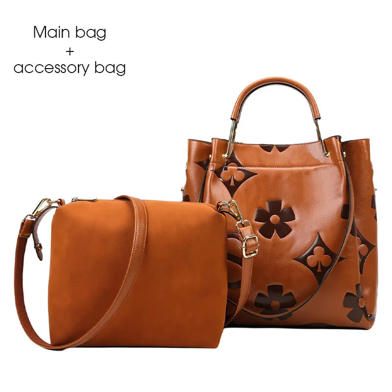🔥🔥Large-Capacity Vintage Embossed Bucket Bag
