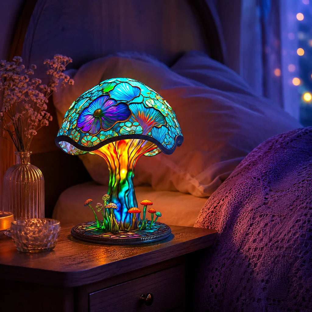 🍄 Tiffany-Style Mushroom Lamp ✨ Transform Any Space with Magical Glow