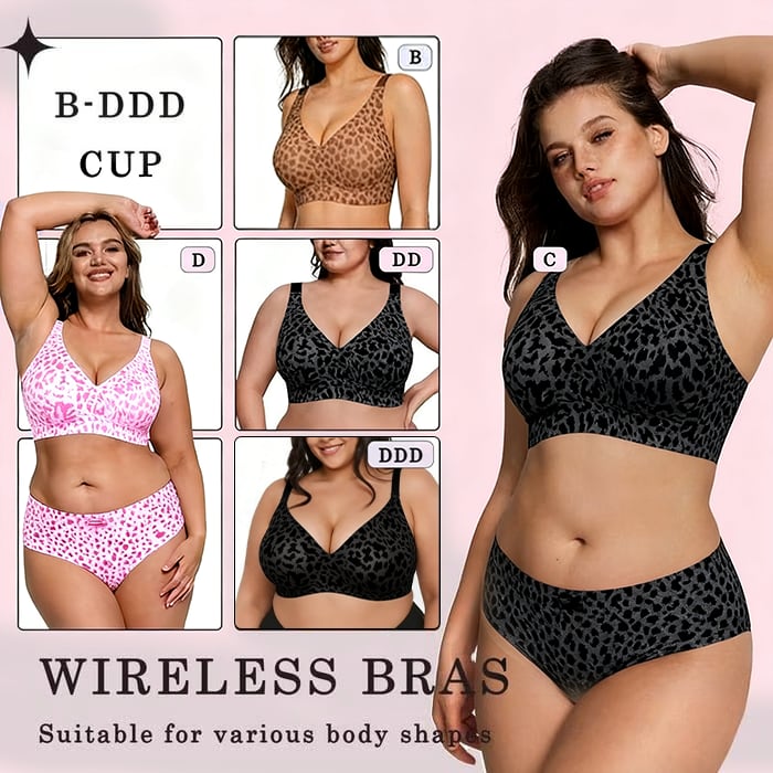 🔥Super Firming Leopard Print Jelly Bra | Women Wirefree Bras 👍