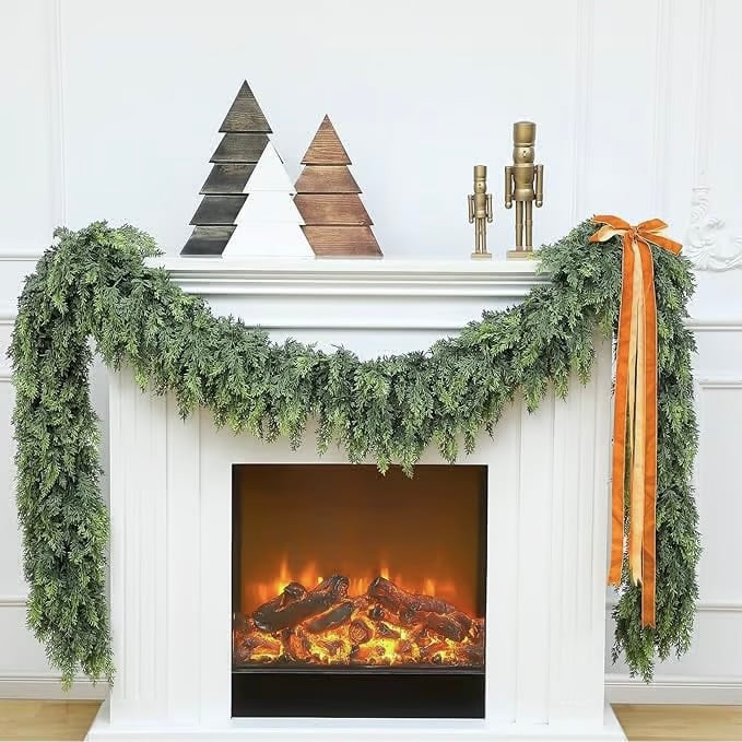 ⛄Christmas Artificial Cypress Leaf Vine Wreath🎄(1.8m)