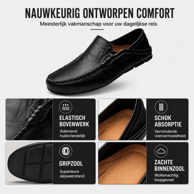 ❄️👞Heren Leren Loafers – Comfortabele Instappers met Klassieke Look voor Werk, Autorijden en Dagelijks Gebruik