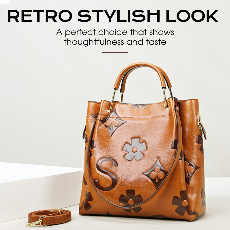 🔥🔥Large-Capacity Vintage Embossed Bucket Bag