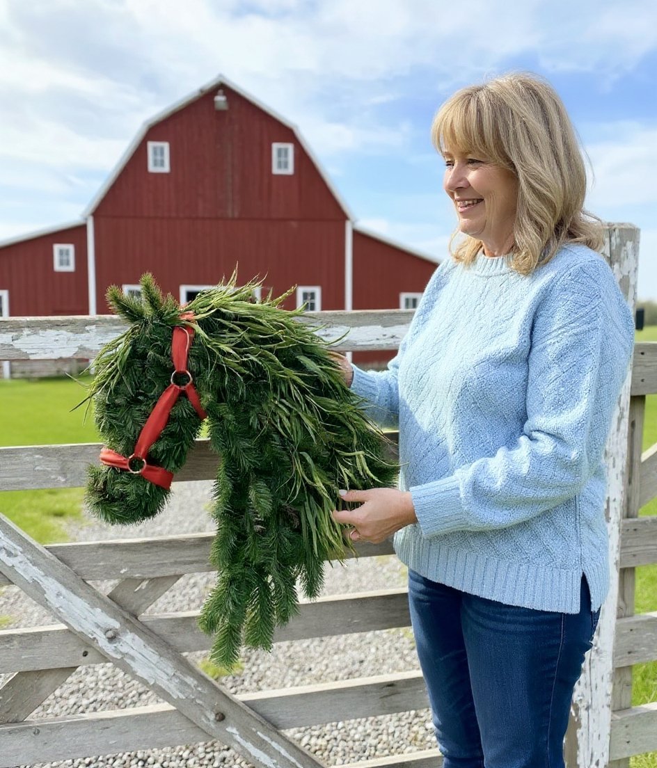 🐴Horse Head Wreath – Farmhouse Equestrian Door Decor✨
