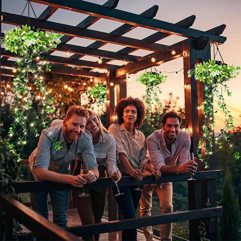 🔥 Solar-Powered Hanging Lamp made of Milangras 🌿 Create Your Own Cozy Garden 💡