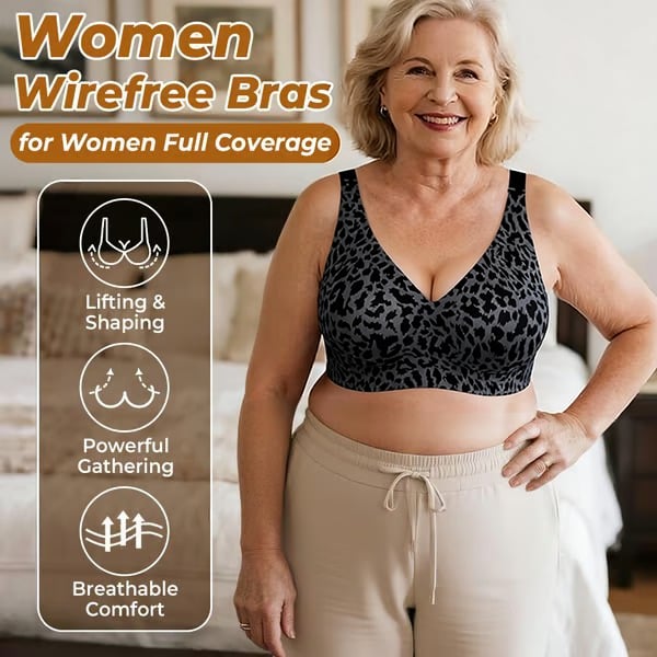 🔥Super Firming Leopard Print Jelly Bra | Women Wirefree Bras 👍