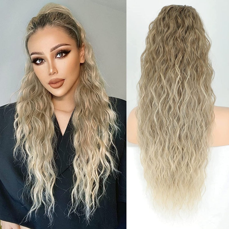 💜Curly Wavy Frizzy Hair Extension with Ponytail🔥