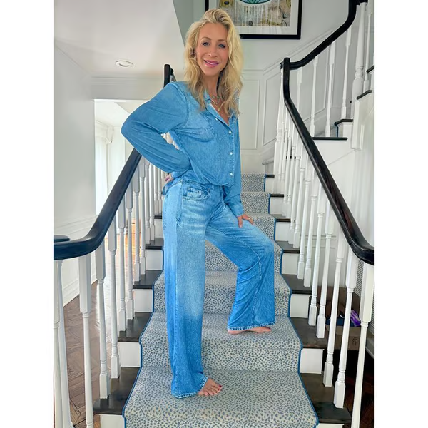 🌙 Denim Dreams Pajama Set – Cozy Fit, Soft Denim‐Look Loungewear for All Night Comfort 🌟