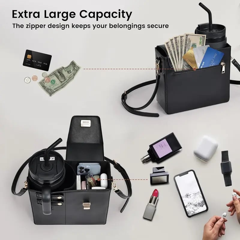 🌟🎉Women's Adjustable Crossbody Bag — With Water Bottle Pocket and Wallet Compartment