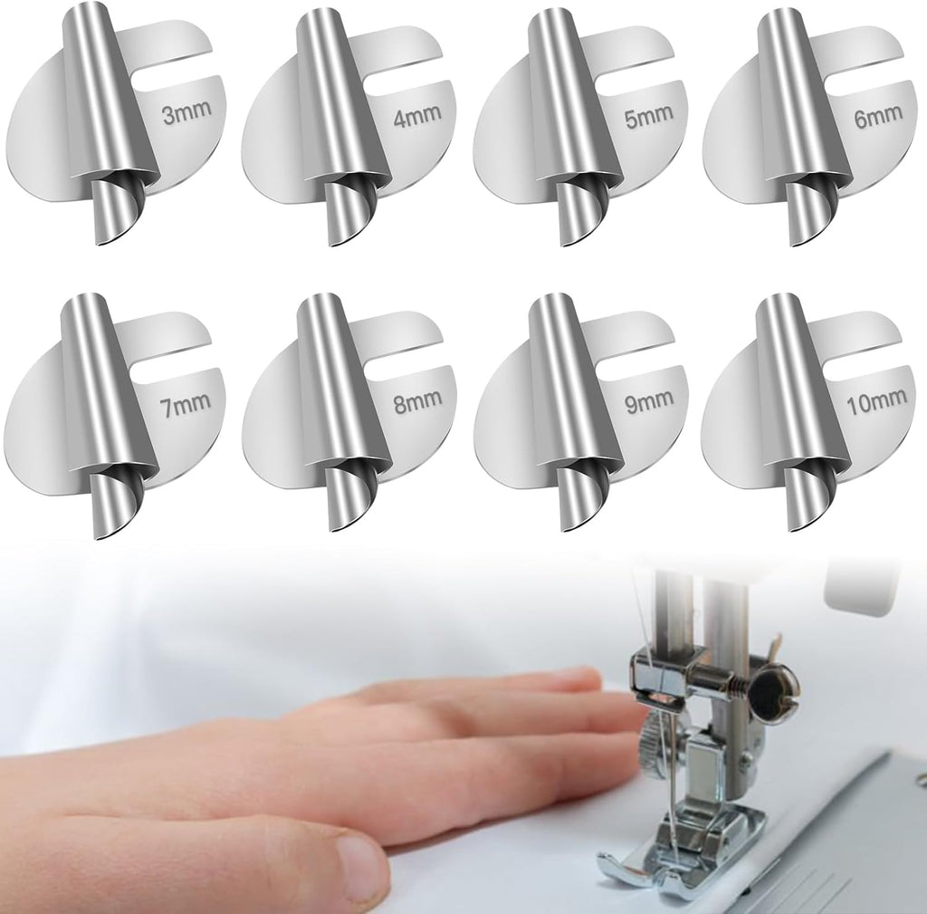 🔥HOT SALE🔥8 PCS Stainless Steel Rolled Hemmer Foot Set | 3mm-10mm Sewing Hemming Guide