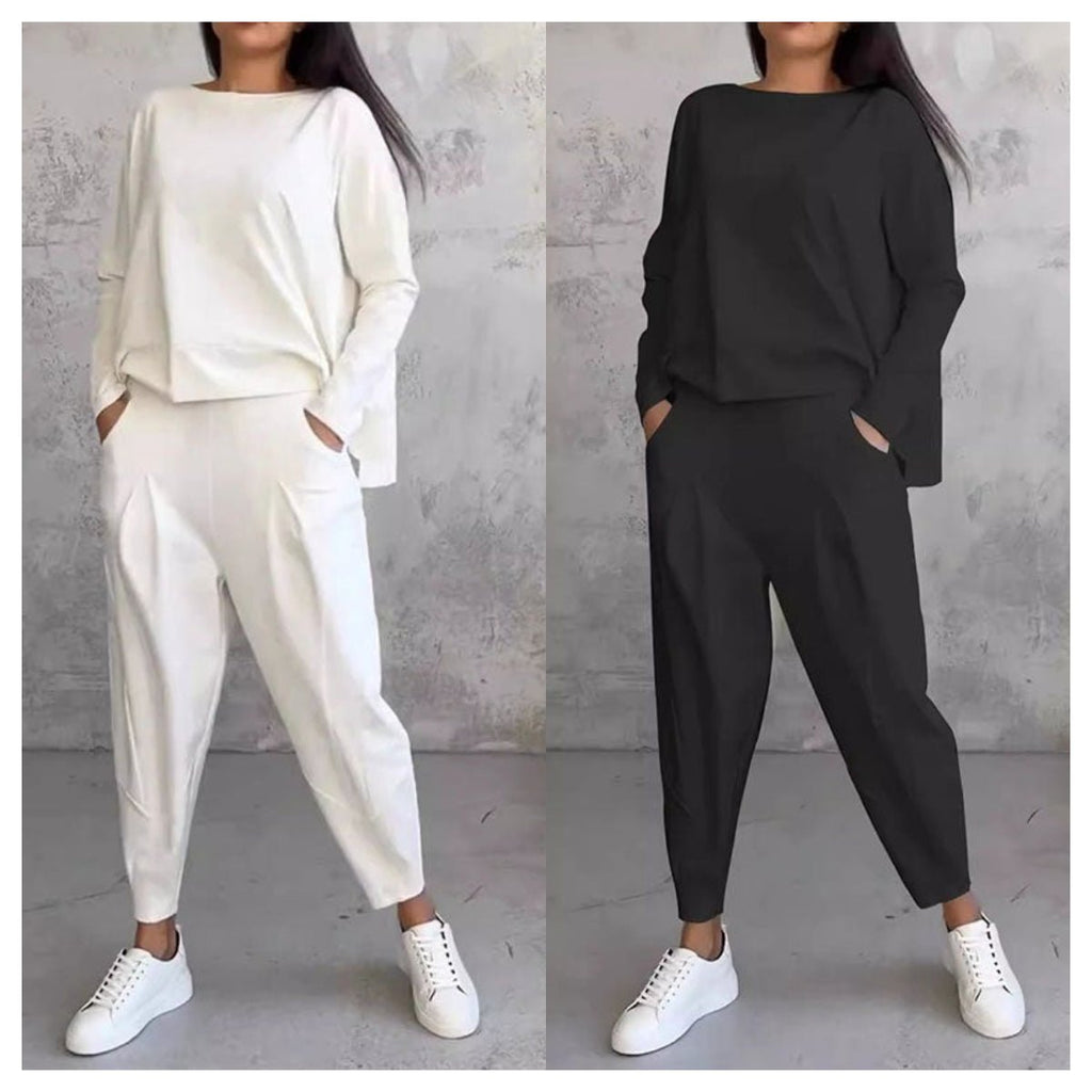 🌸Women's 2-piece set: long-sleeved round neck top + pants