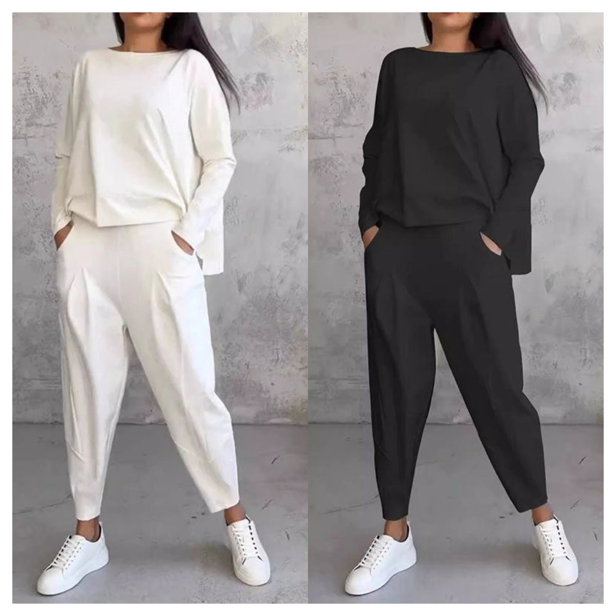 🌸Women's 2-piece set: long-sleeved round neck top + pants