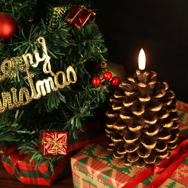🔥BUY 1 GET 1 FREE✨Flameless Pinecone Candles Battery Operated with 6 Hour Timer
