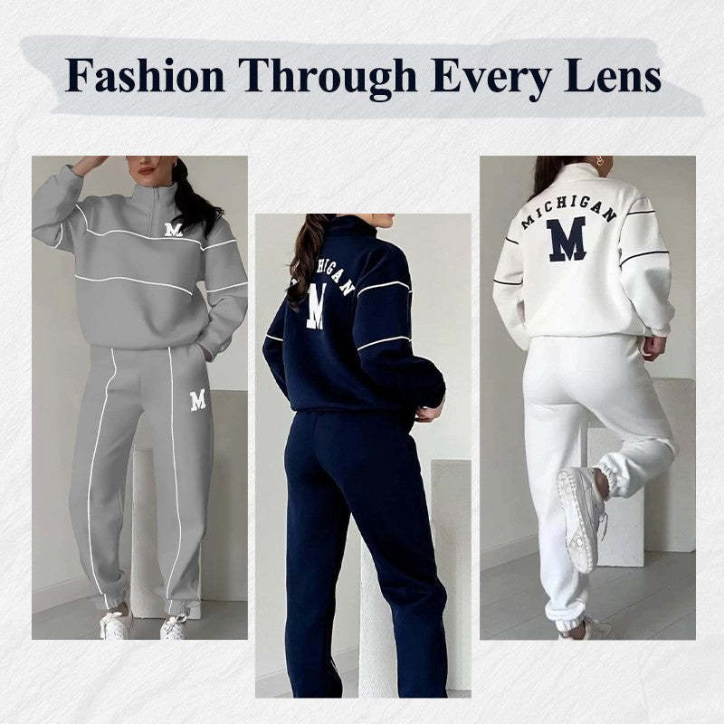 🔥Women's Casual Letter M Long Sleeve Two Piece Set