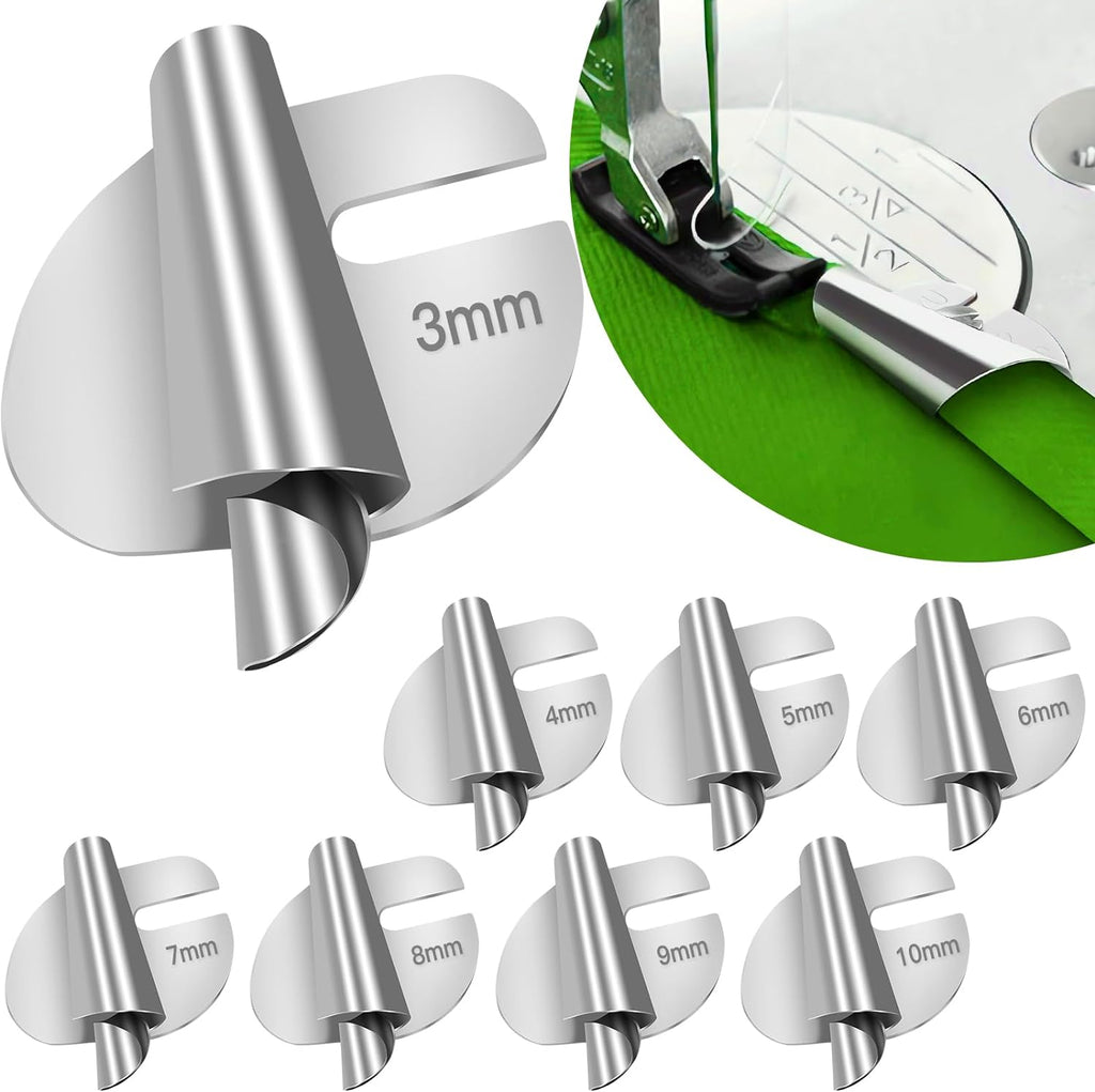 🔥HOT SALE🔥8 PCS Stainless Steel Rolled Hemmer Foot Set | 3mm-10mm Sewing Hemming Guide