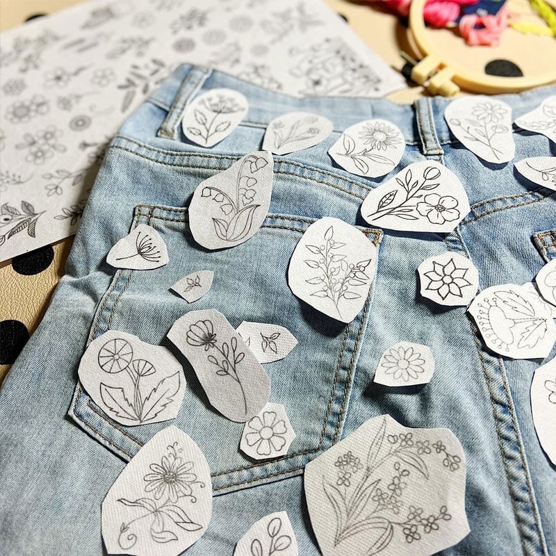 Water Soluble Flower Patterns for Embroidery🎁
