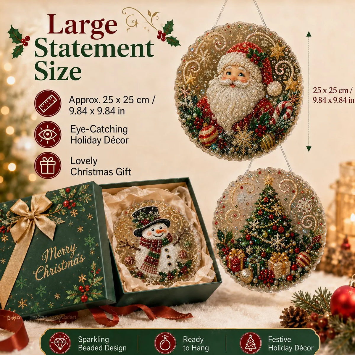 🔥HOT SALE🔥🎅 Acrylic Christmas Diamond Ornament Kit — Create a Sparkling Holiday Decoration! ✨
