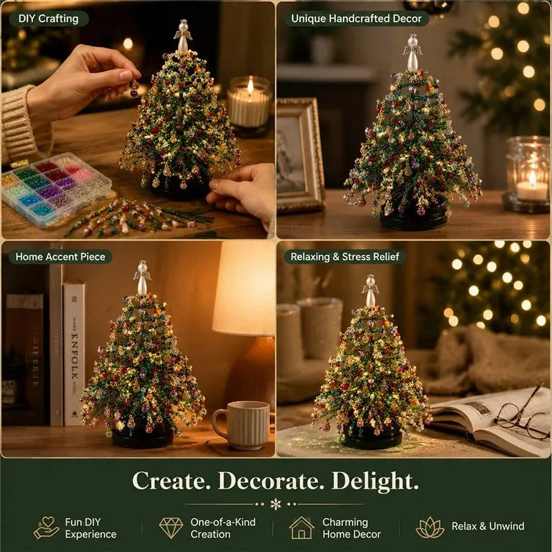 🎄 DIY Beaded Christmas Tree Kit – 🎅Create Your Own Sparkling Holiday Decoration