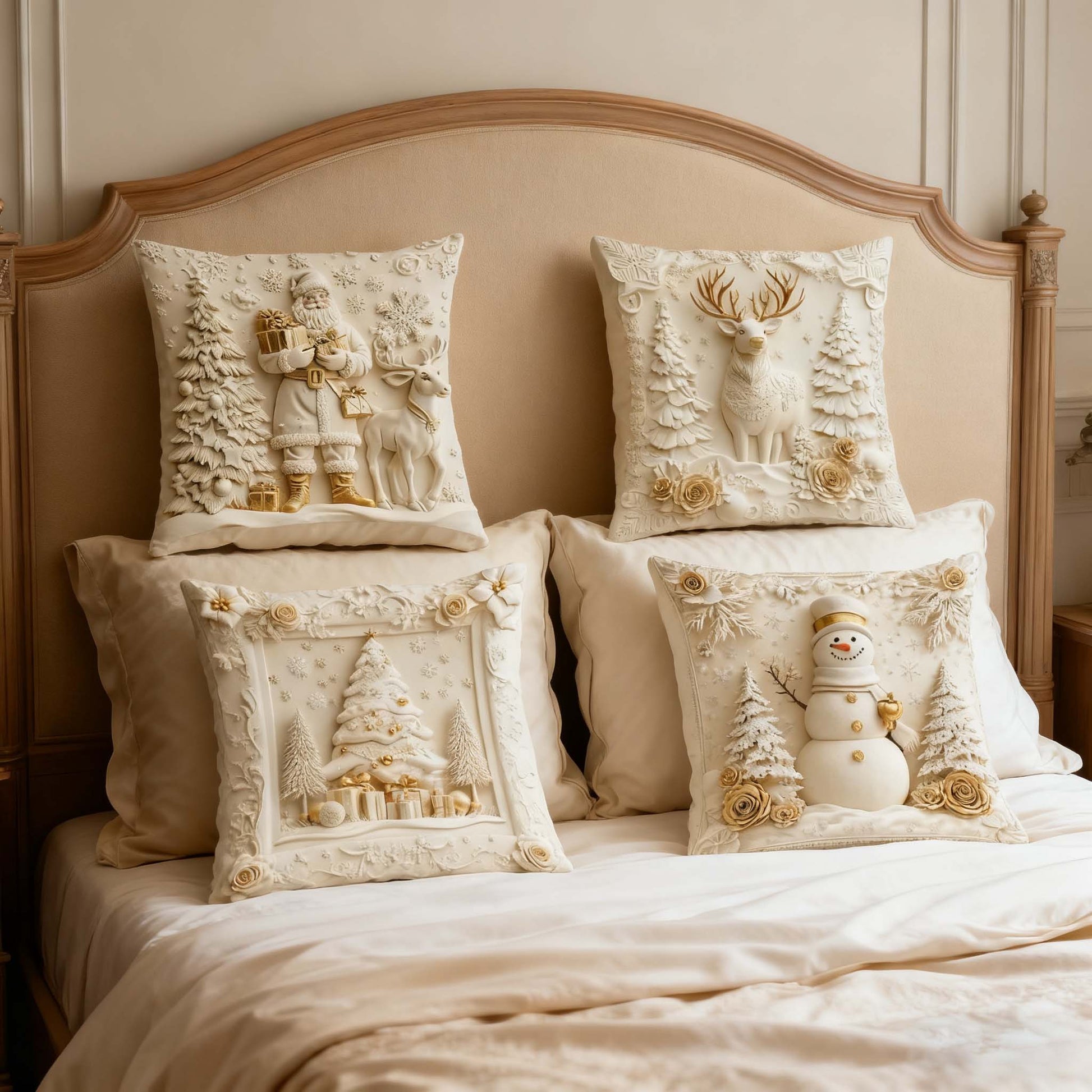 🎄 Luxury Christmas Style Pillow Cover – Machine Washable, Wrinkle-Resistant, Durable, Perfect for Living Room, Bedroom, Office & More