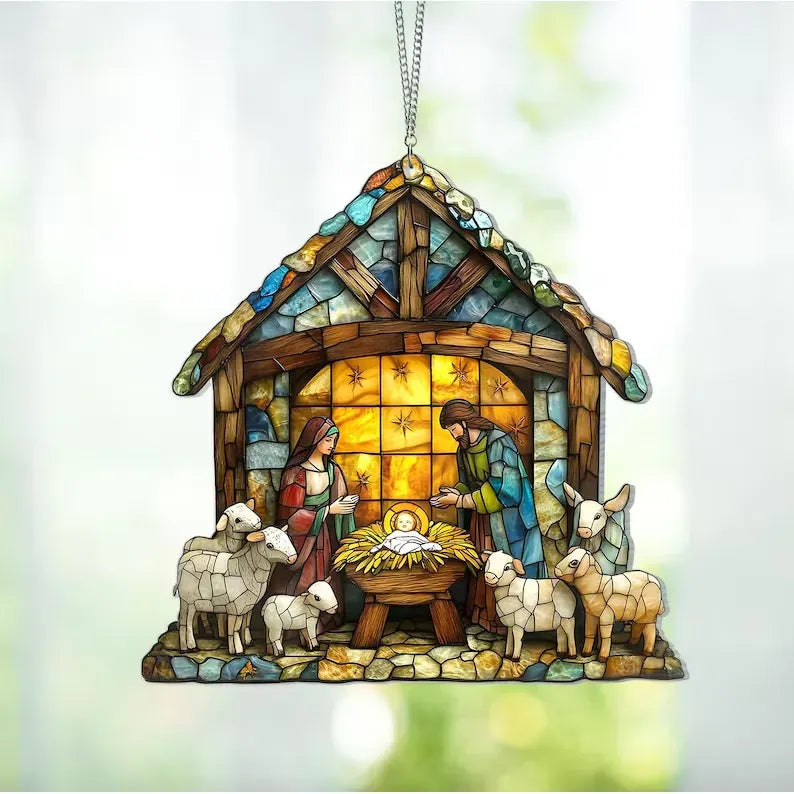 [💥Final 3-hour Preferential Deal 💥]👼Home Decor-Nativity Jesus Christ Decoration Suncatcher