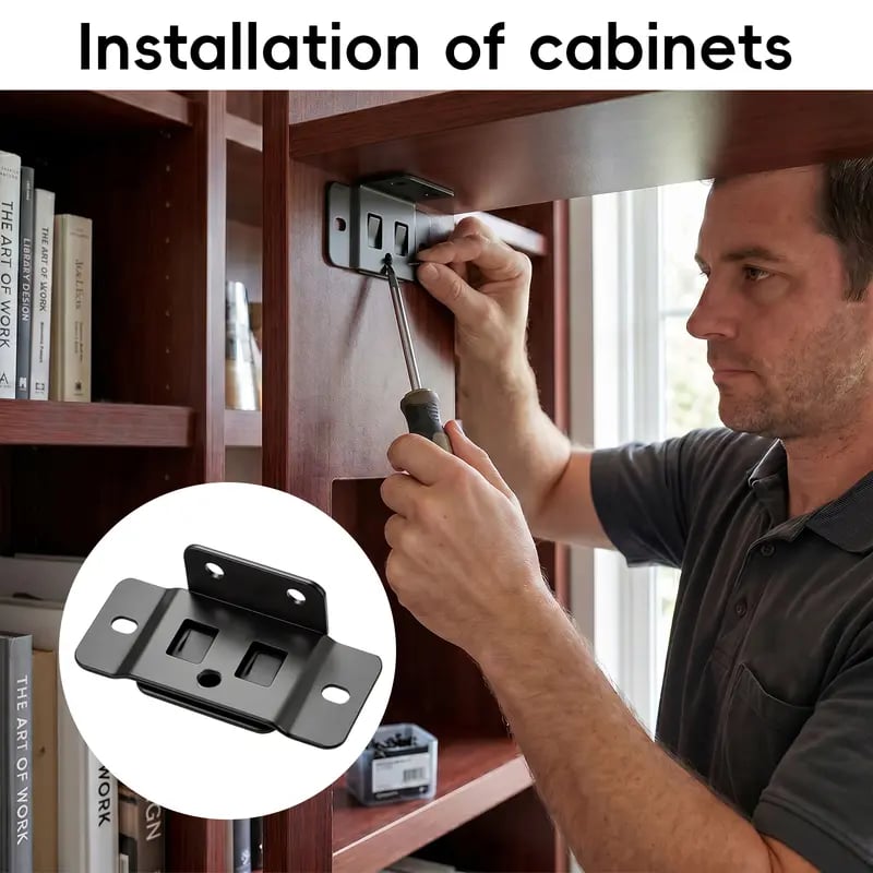 🛠️8 Pack Quick Fitting Furniture Joint Bracket, Duty Corner Brace Joint Right Angle Bracket, Stainless Steel Furniture Corner Connectors with Screws for Drawers, Cabinets, Tables, and Chairs