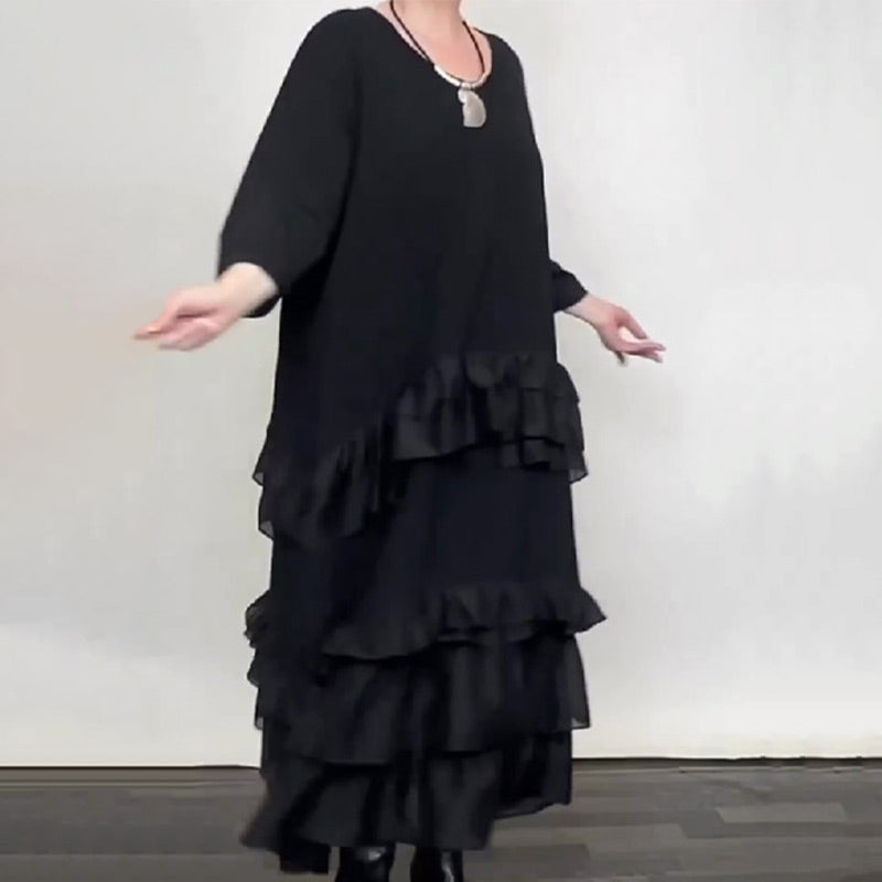 🔥New Arrivals Special Offer-Oversized Ruffle Layered Flowy Dress
