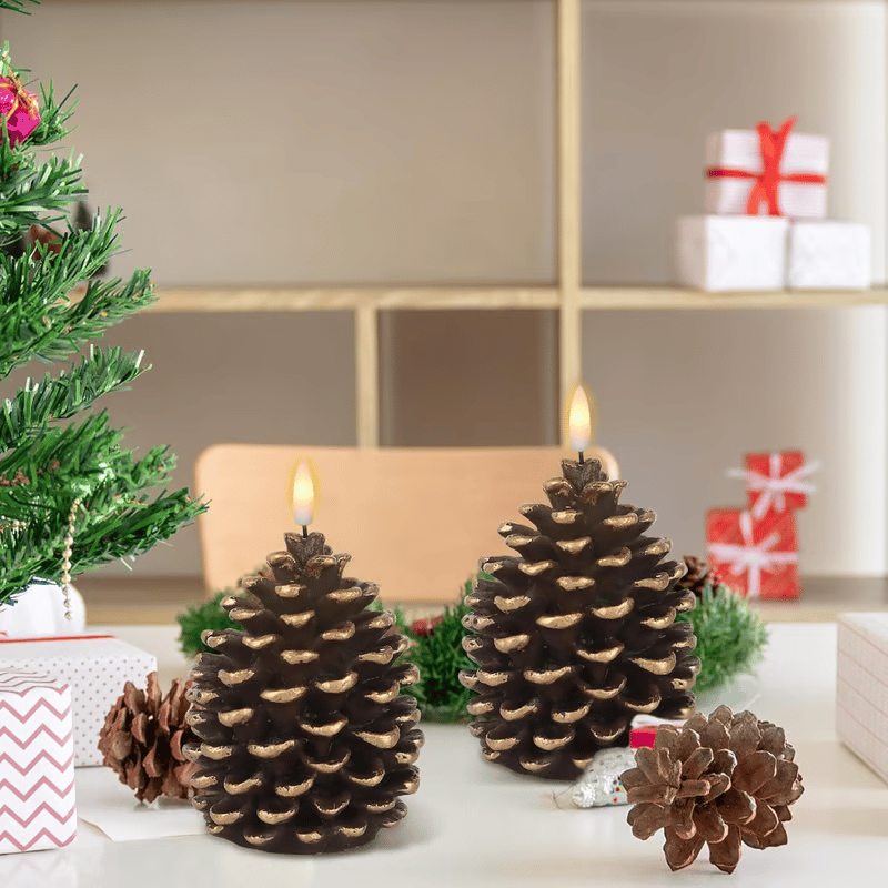 🔥BUY 1 GET 1 FREE✨Flameless Pinecone Candles Battery Operated with 6 Hour Timer