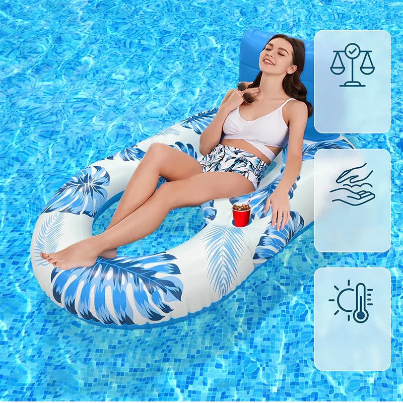 🔥 Premium Inflatable Pool Float Lounger – Ergonomic Backrest 🌊