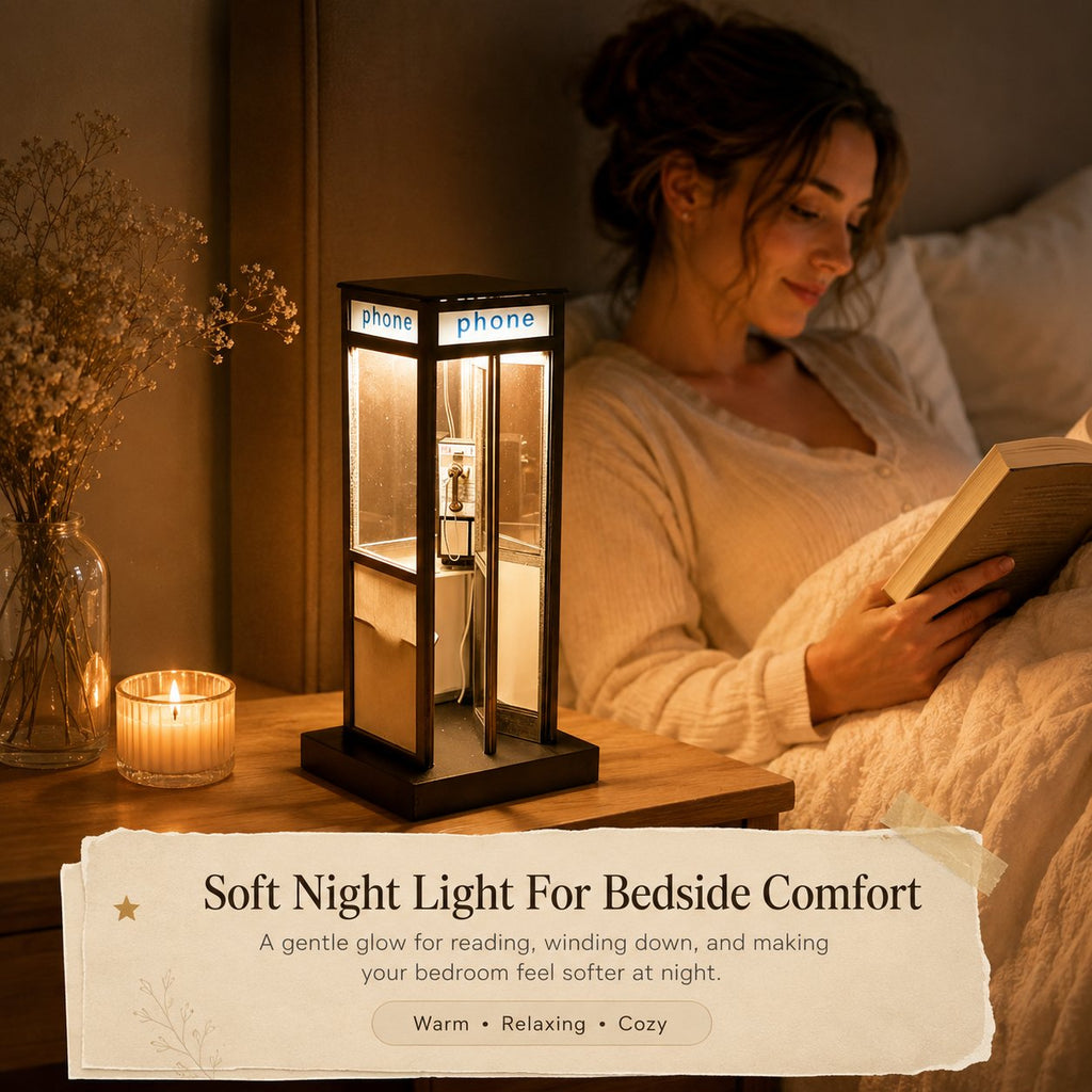 ☎️Retro-Style Telephone Booth Decorative Lamp - Bedroom Bedside Creative Night Light