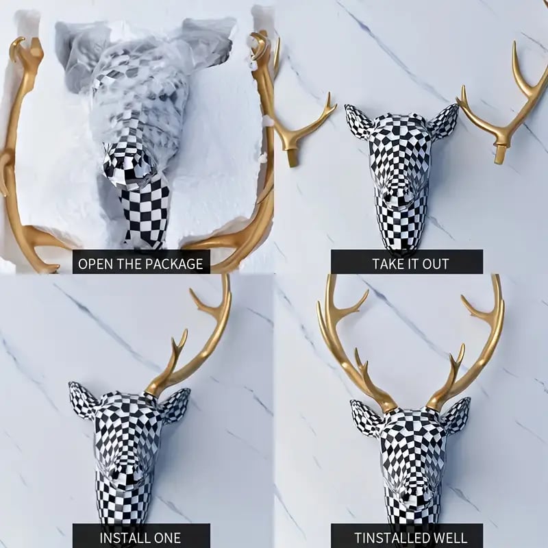 🦌Modern Mosaic Deer Head Wall Hanging Art Sculpture