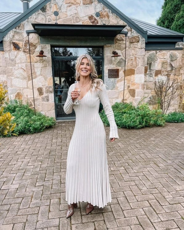 2023 FALL NEW SLEEVED KNIT MIDI DRESS