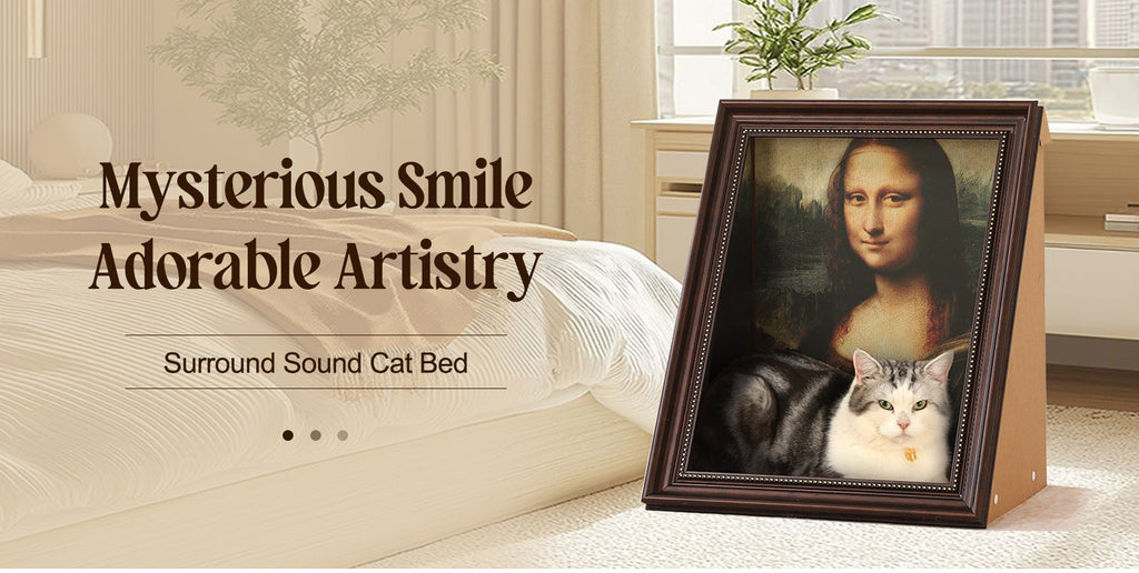 🔥Hot Sale🔥Brand New 4D Stereo Cat Scratching Bed – Unique Mona Lisa Design for Cats