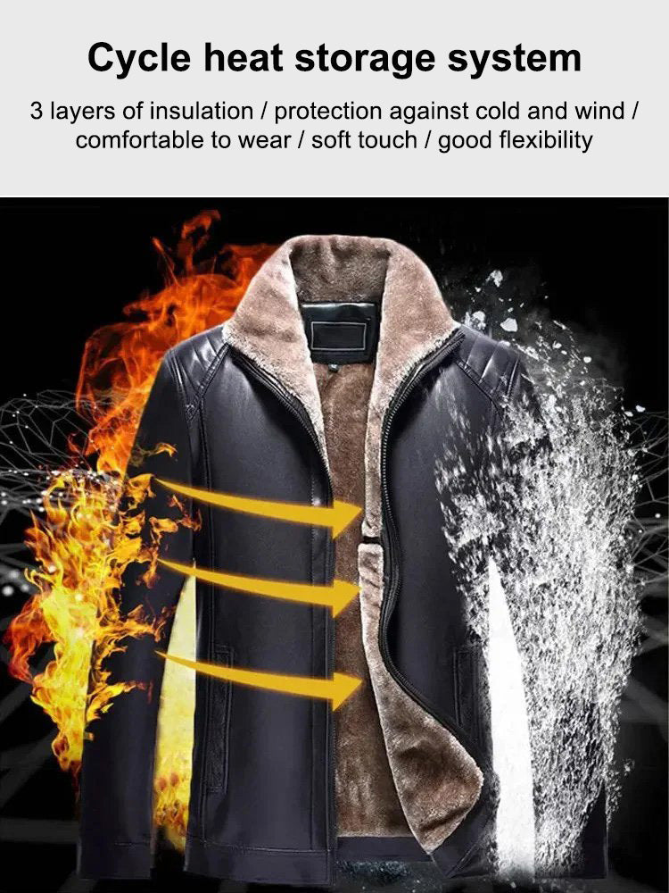 🔥Free shipping🔥Men‘s Quilted Faux Leather Jacket[Fashion and warmth]
