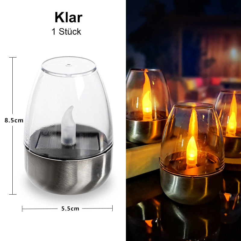 💖Solar Power Tea Lights Outdoor Flameless Flicker IP65 Waterproof Table Lamp LED Candles with Dusk to Dawn Sensor