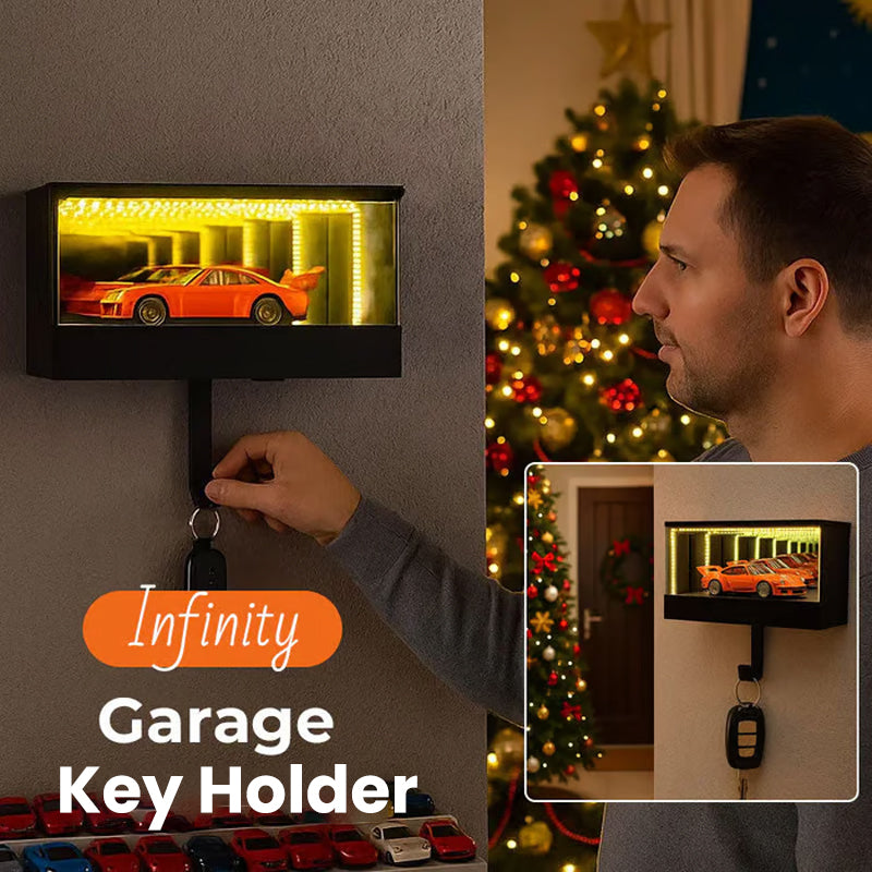 🚗 Infinity Mirror LED Garage Key Holder