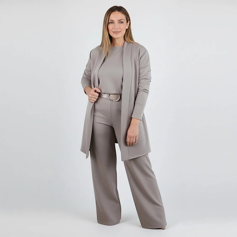 ⏳Weekend Special⏰Elegant 3-piece Set Including Long Cardigan, Top and Pants💞
