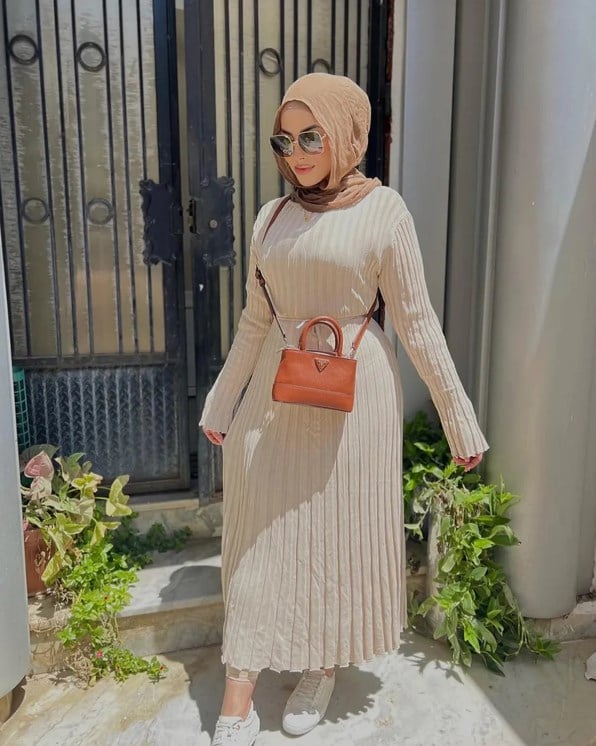 2023 FALL NEW SLEEVED KNIT MIDI DRESS