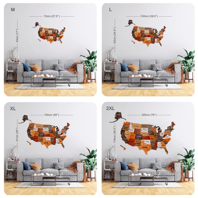 The United States Wooden Map Puzzle Full Packed
