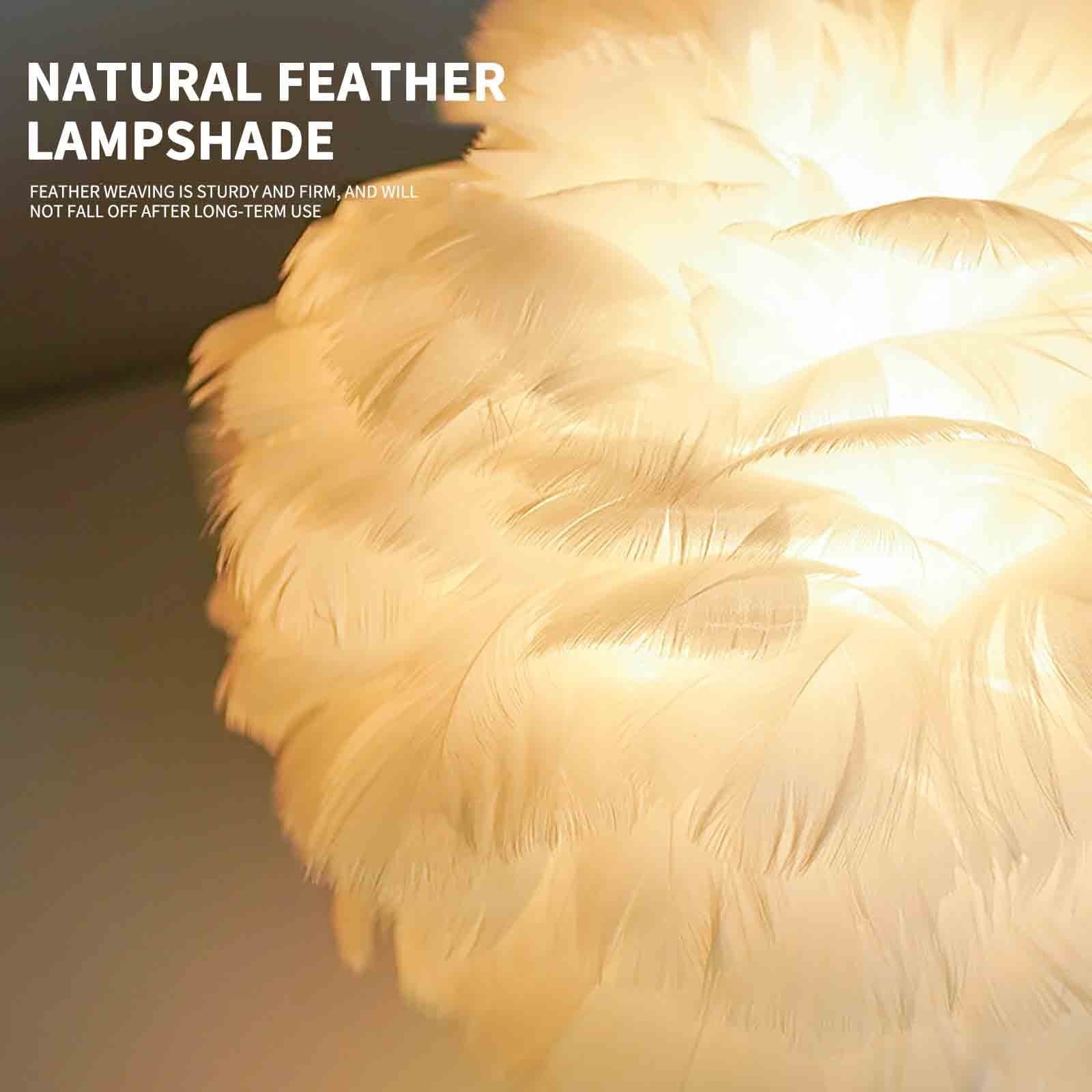 Luxury  Contemporary Creative Feather Oval Shade  Table Lamp For Bedroom