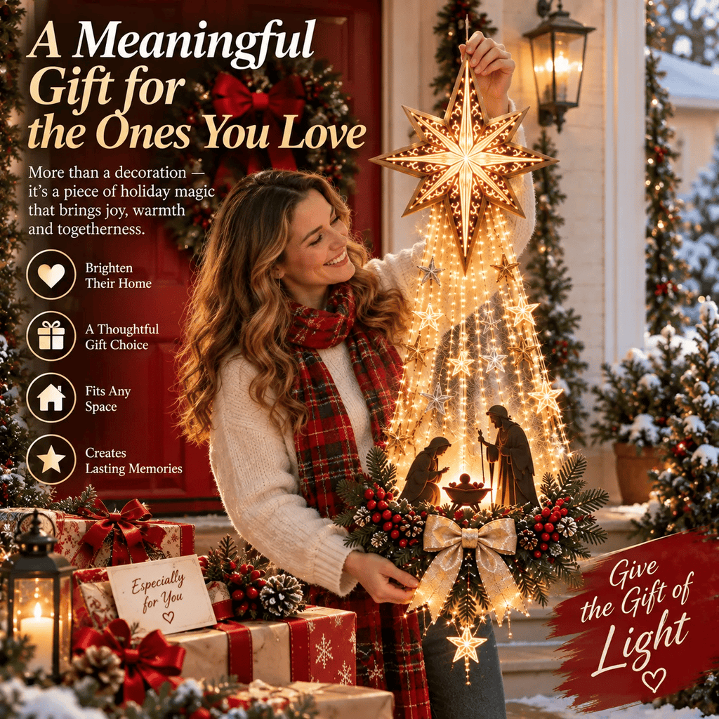 ✨✨✝️ Bethlehem Star of FaithTM – Lighted Nativity Wall Decor