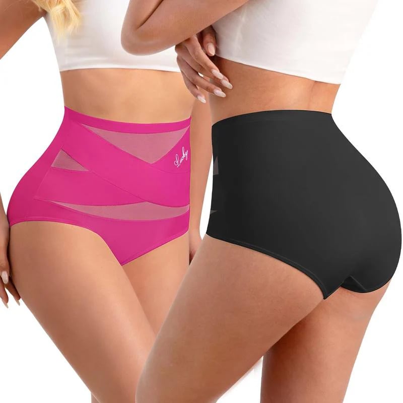 🌸Limited-Time Off-Buy 2 Get 1 Packs✨Plus-Size High-Waist Cross Tummy Control Panties